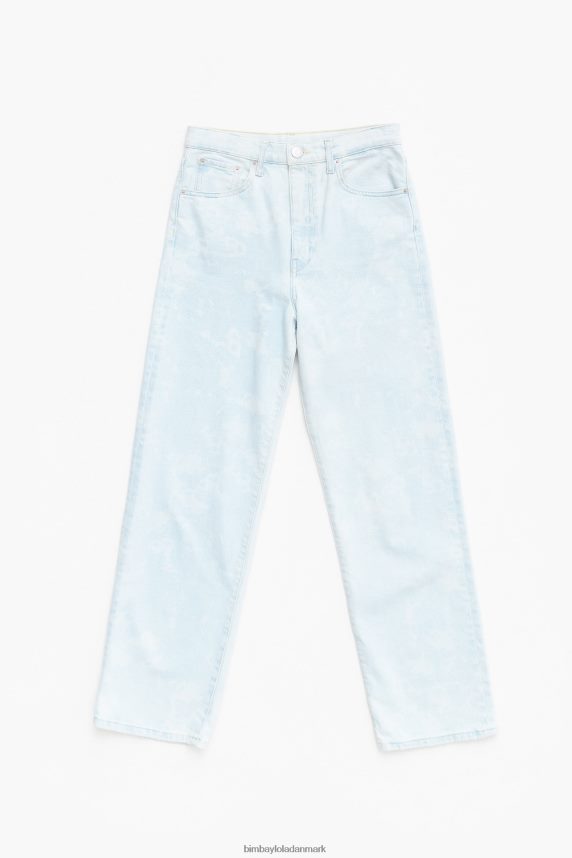 Bimba Y Lola straight cropped - camouflage panda print straight jeans 46TD4J528blå