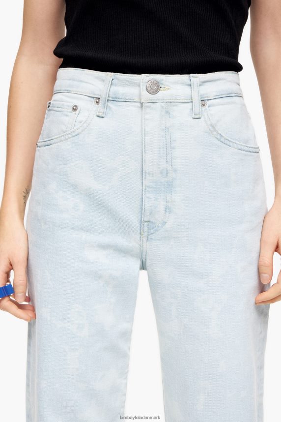 Bimba Y Lola straight cropped - camouflage panda print straight jeans 46TD4J529blå