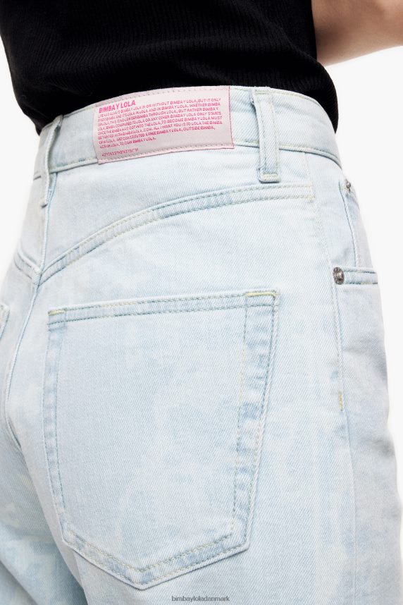 Bimba Y Lola straight cropped - camouflage panda print straight jeans 46TD4J529blå