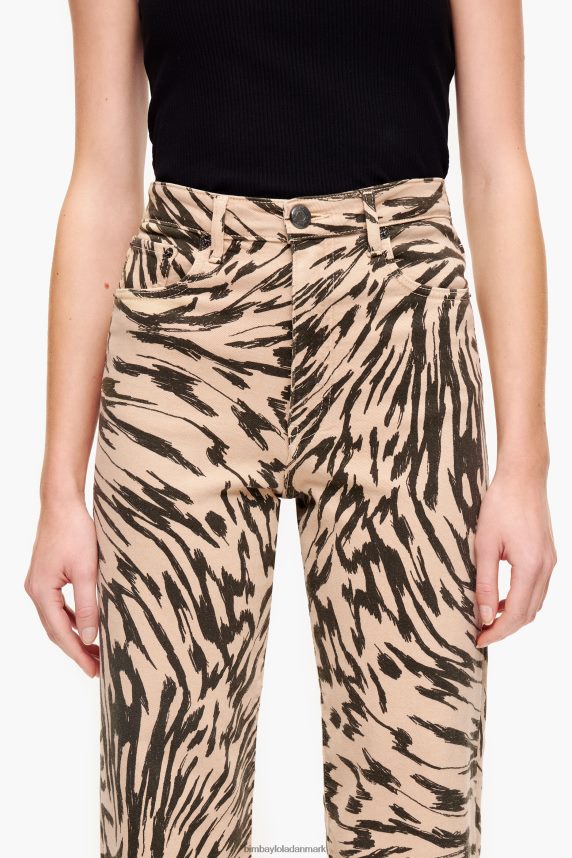 Bimba Y Lola straight cropped jeans med sommerfuglevingeprint 46TD4J425naturlig