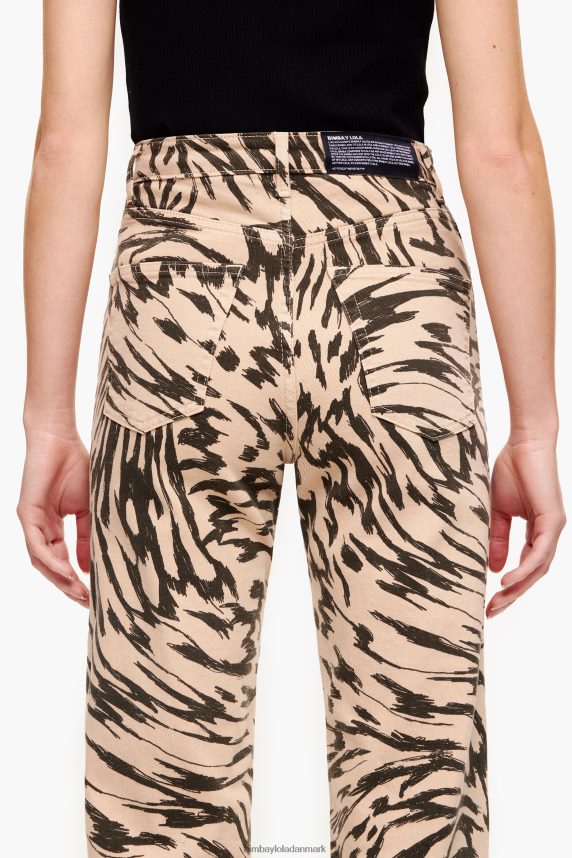 Bimba Y Lola straight cropped jeans med sommerfuglevingeprint 46TD4J425naturlig