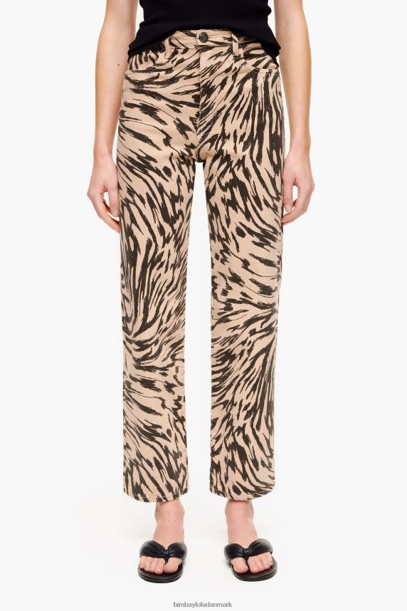 Bimba Y Lola straight cropped jeans med sommerfuglevingeprint 46TD4J425naturlig