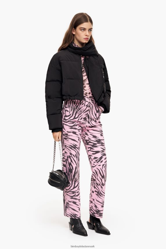 Bimba Y Lola straight cropped - lige jeans med sommerfuglevingeprint 46TD4J426lyserød