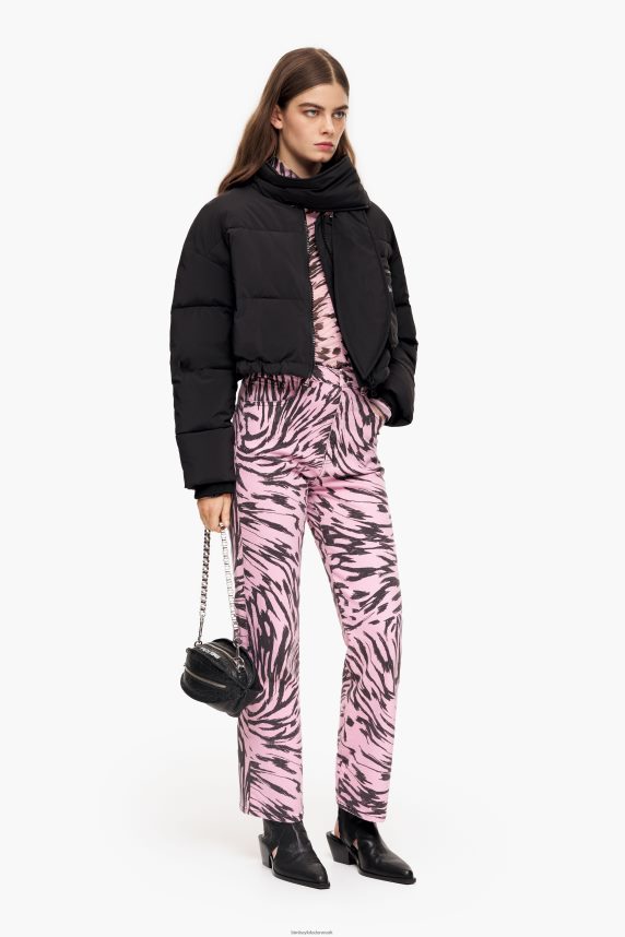 Bimba Y Lola straight cropped - lige jeans med sommerfuglevingeprint 46TD4J537lyserød