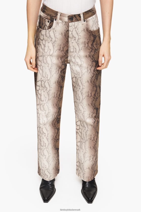 Bimba Y Lola straight cropped - python pixel print straight jeans 46TD4J428kaki