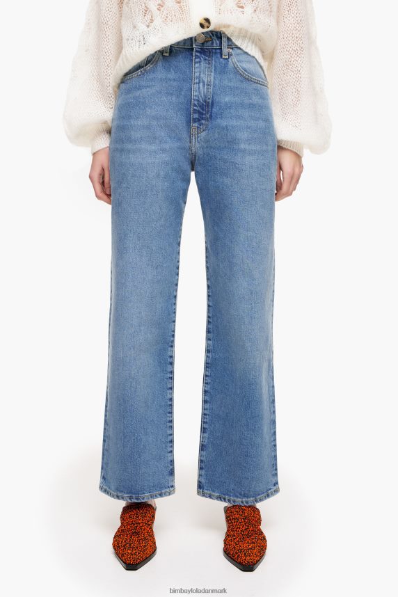 Bimba Y Lola straight cropped - straight jeans 46TD4J532mellemblå