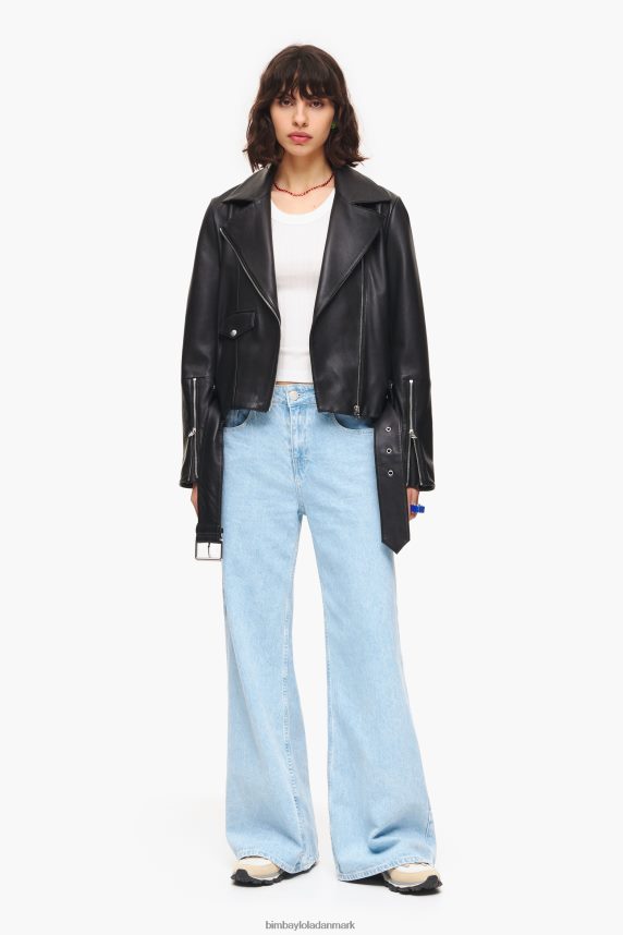 Bimba Y Lola bikerjakke i læder 46TD4J474sort