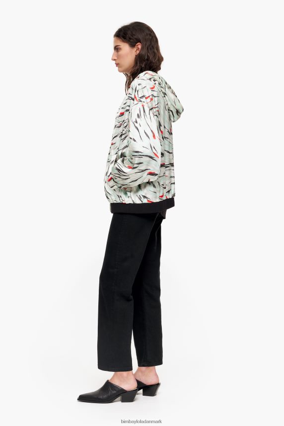 Bimba Y Lola flydende bomberjakke med butterfly wing print 46TD4J490mynte