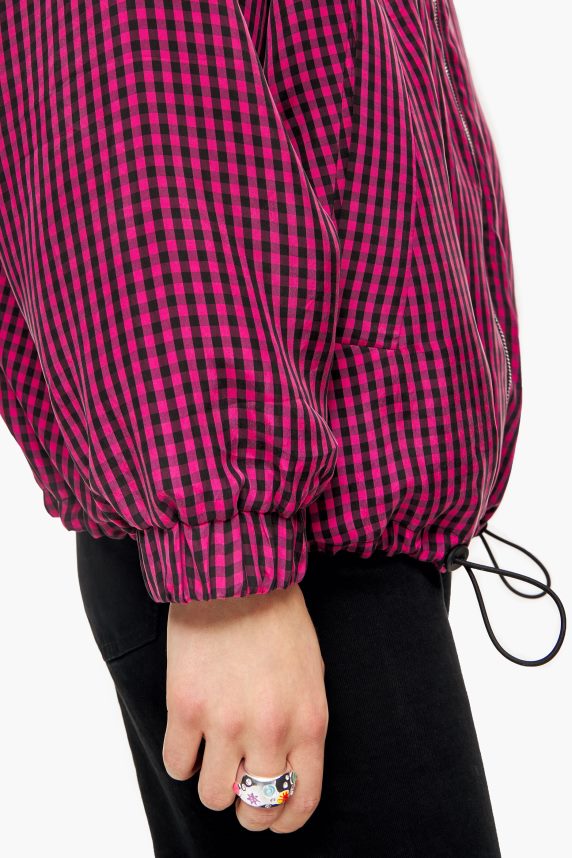 Bimba Y Lola gingham cupro bomberjakke 46TD4J471fuchsia