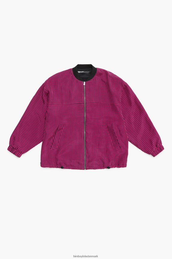 Bimba Y Lola gingham cupro bomberjakke 46TD4J471fuchsia