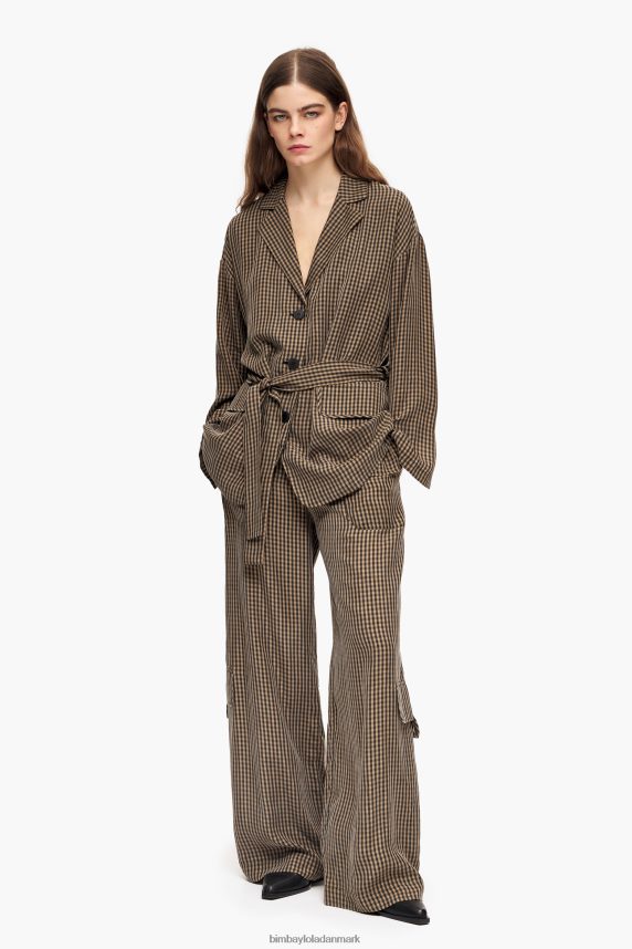 Bimba Y Lola gingham oversize blazer 46TD4J470Brun