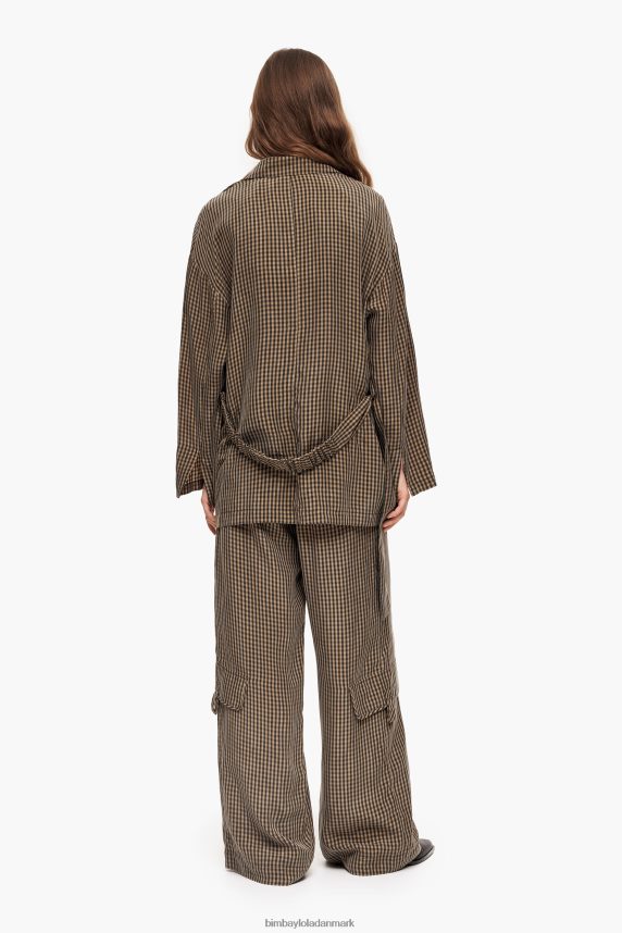 Bimba Y Lola gingham oversize blazer 46TD4J470Brun