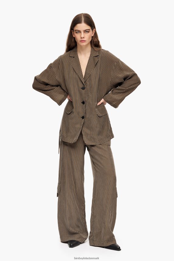 Bimba Y Lola gingham oversize blazer 46TD4J470Brun