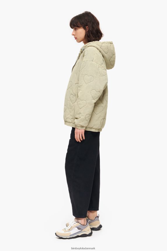Bimba Y Lola hjerter quiltet jakke 46TD4J488grøn