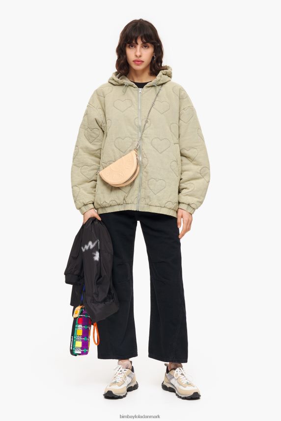 Bimba Y Lola hjerter quiltet jakke 46TD4J488grøn