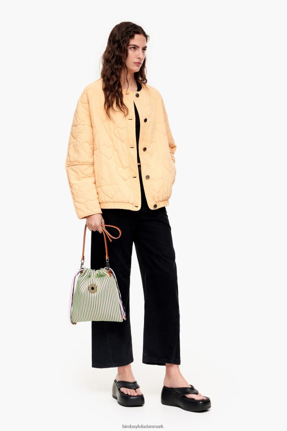 Bimba Y Lola hjerter quiltet jakke 46TD4J489fersken