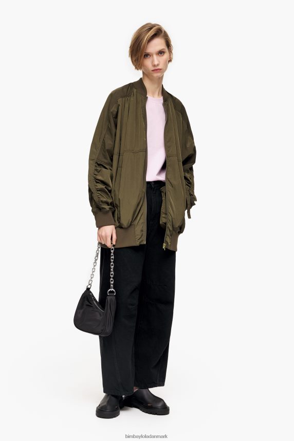 Bimba Y Lola nylon bomber jakke 46TD4J473kaki