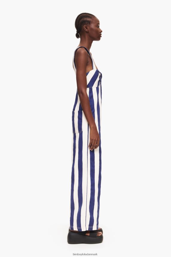Bimba Y Lola denim stribet jumpsuit 46TD4J212blå