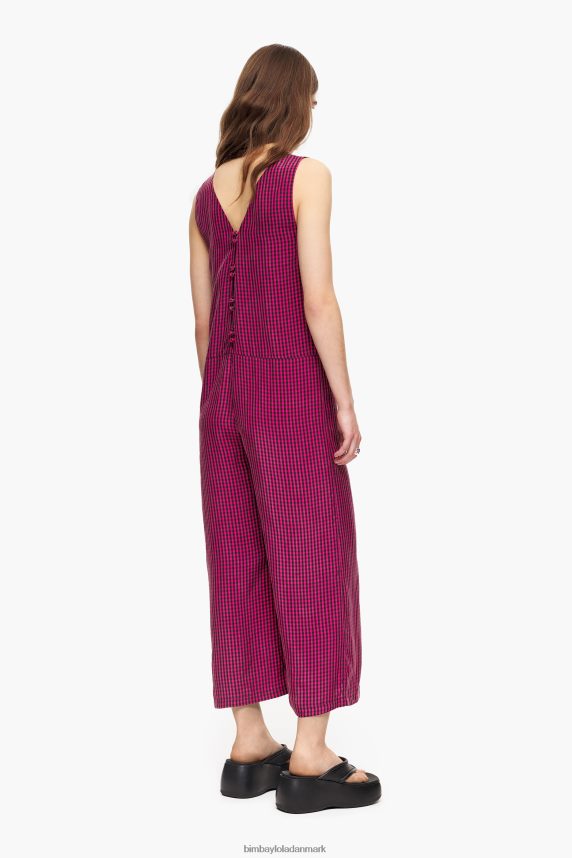 Bimba Y Lola flydende gingham jumpsuit 46TD4J242fuchsia