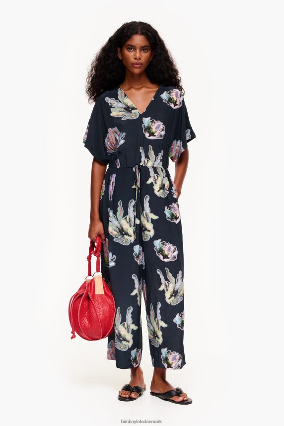 Bimba Y Lola lang jumpsuit med koralprint 46TD4J186grå