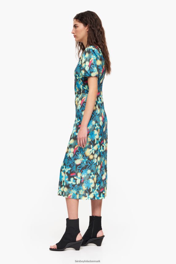 Bimba Y Lola flydende midikjole med blomsterprint 46TD4J232graffiti