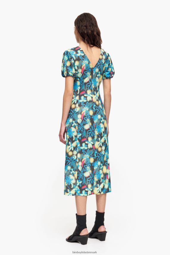 Bimba Y Lola flydende midikjole med blomsterprint 46TD4J232graffiti