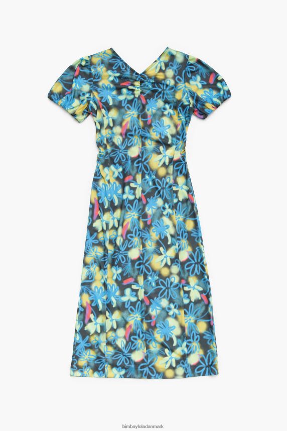 Bimba Y Lola flydende midikjole med blomsterprint 46TD4J232graffiti
