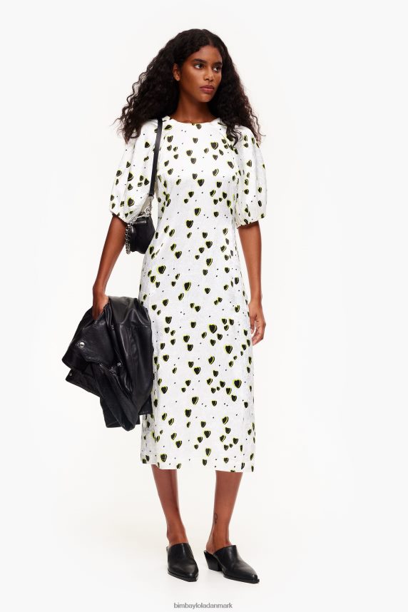 Bimba Y Lola flydende midikjole med små print 46TD4J203hjerter