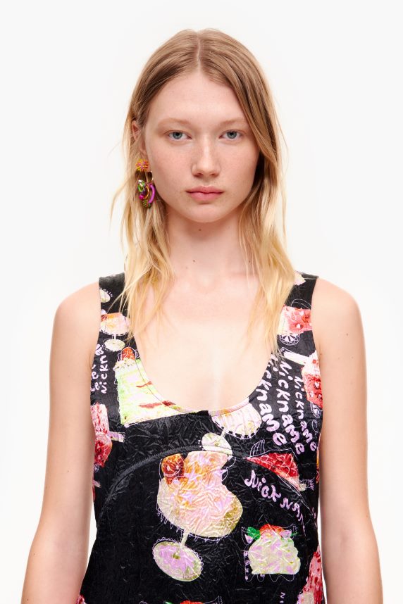 Bimba Y Lola kjole med teksturtryk 46TD4J200kaldenavn foto