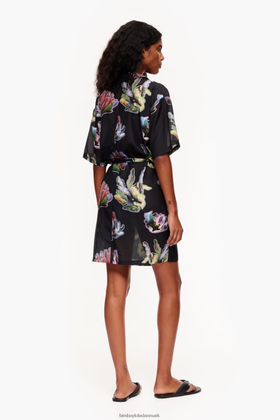 Bimba Y Lola koral print sarong kjole 46TD4J185grå