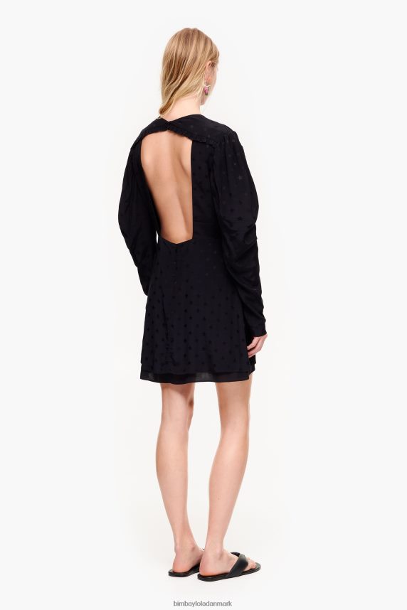 Bimba Y Lola kort flydende jacquardkjole 46TD4J199sort