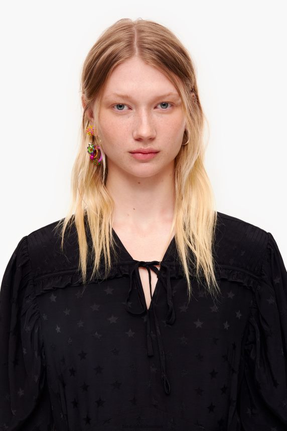 Bimba Y Lola kort flydende jacquardkjole 46TD4J199sort