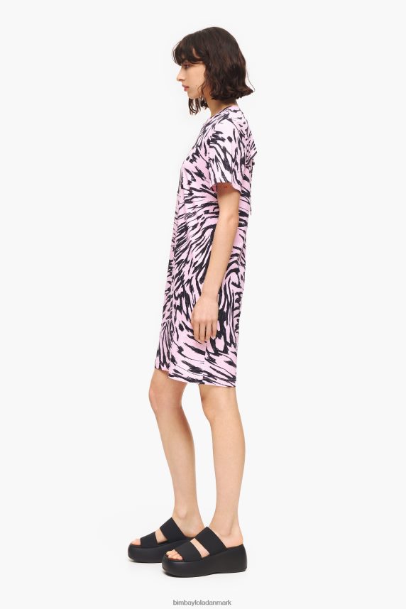 Bimba Y Lola kort tofarvet sommerfuglekjole 46TD4J219lyserød