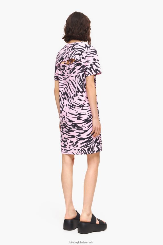 Bimba Y Lola kort tofarvet sommerfuglekjole 46TD4J219lyserød