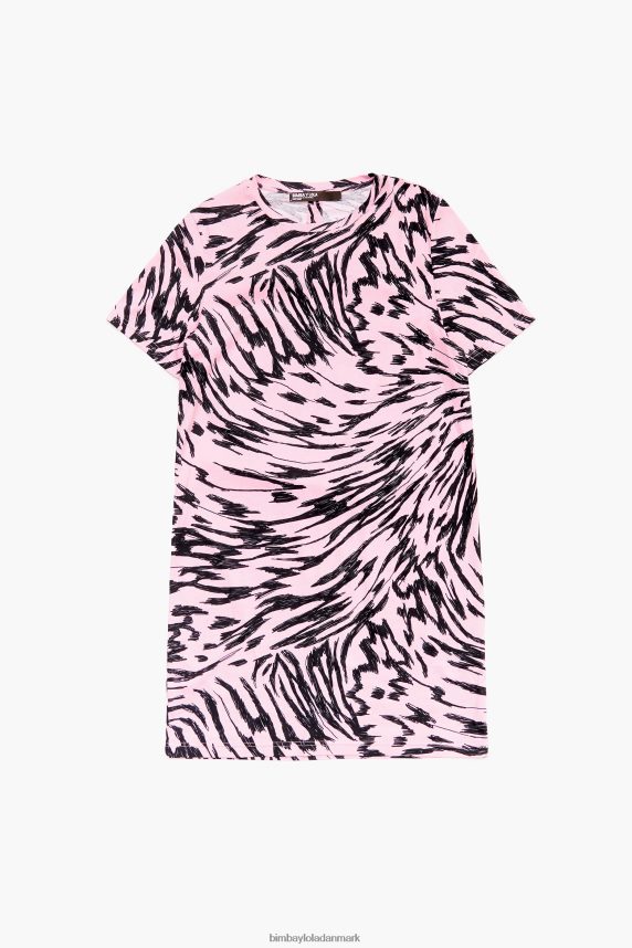 Bimba Y Lola kort tofarvet sommerfuglekjole 46TD4J219lyserød