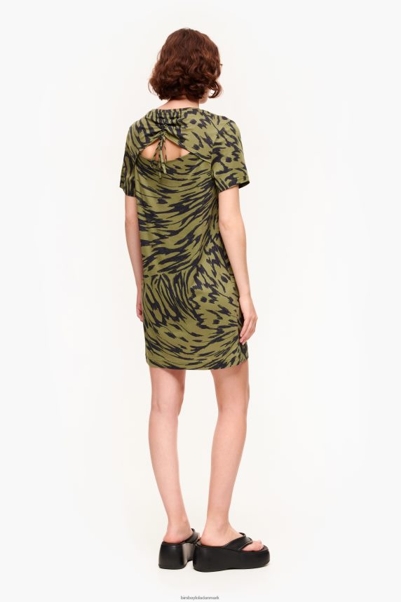 Bimba Y Lola kort tofarvet sommerfuglekjole 46TD4J220kaki