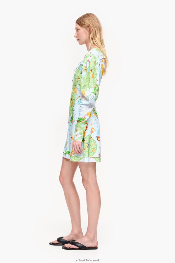 Bimba Y Lola kort vigo-jacquard-kjole med spilprint 46TD4J198væske