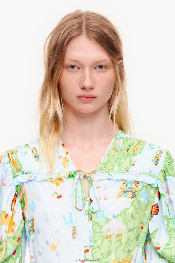 Bimba Y Lola kort vigo-jacquard-kjole med spilprint 46TD4J198væske