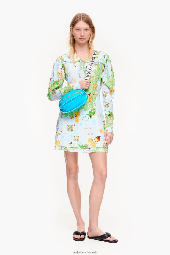 Bimba Y Lola kort vigo-jacquard-kjole med spilprint 46TD4J198væske