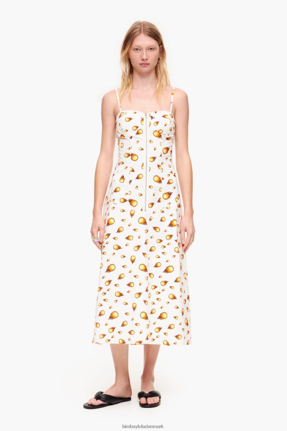 Bimba Y Lola maxikjole med brandtryk 46TD4J197hvid