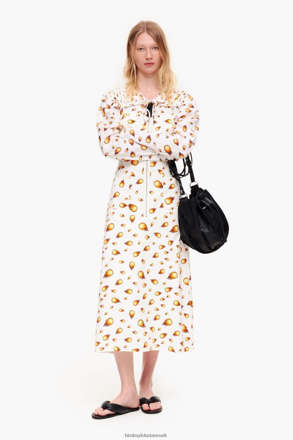 Bimba Y Lola maxikjole med brandtryk 46TD4J197hvid
