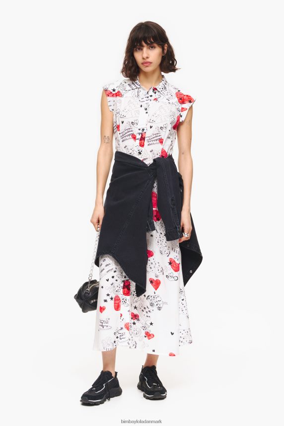 Bimba Y Lola maxikjole med hjertetryk 46TD4J226kaldenavn