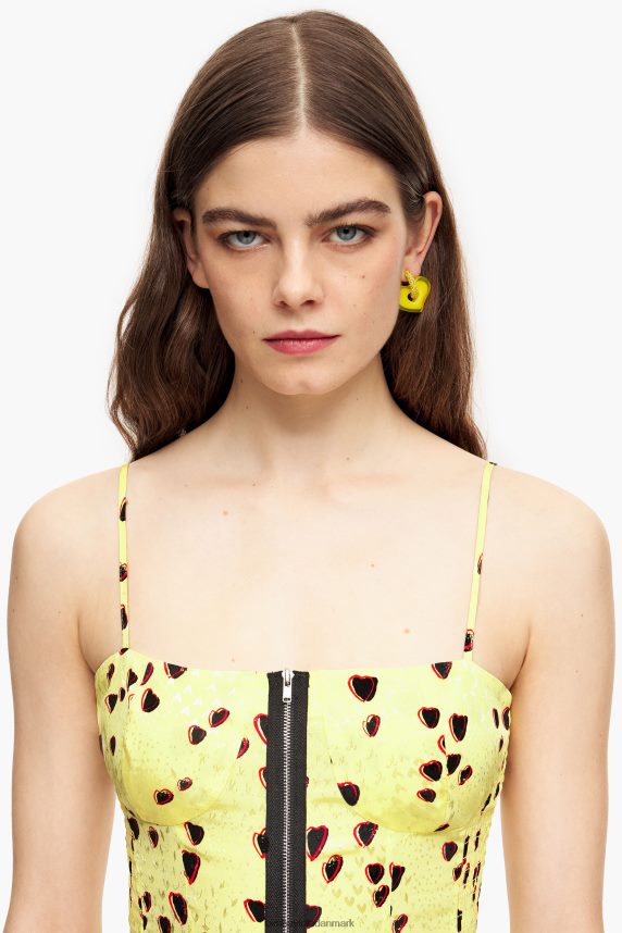 Bimba Y Lola midikjole med små hjerter print 46TD4J222gul