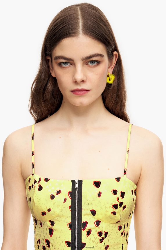 Bimba Y Lola midikjole med små hjerter print 46TD4J223gul