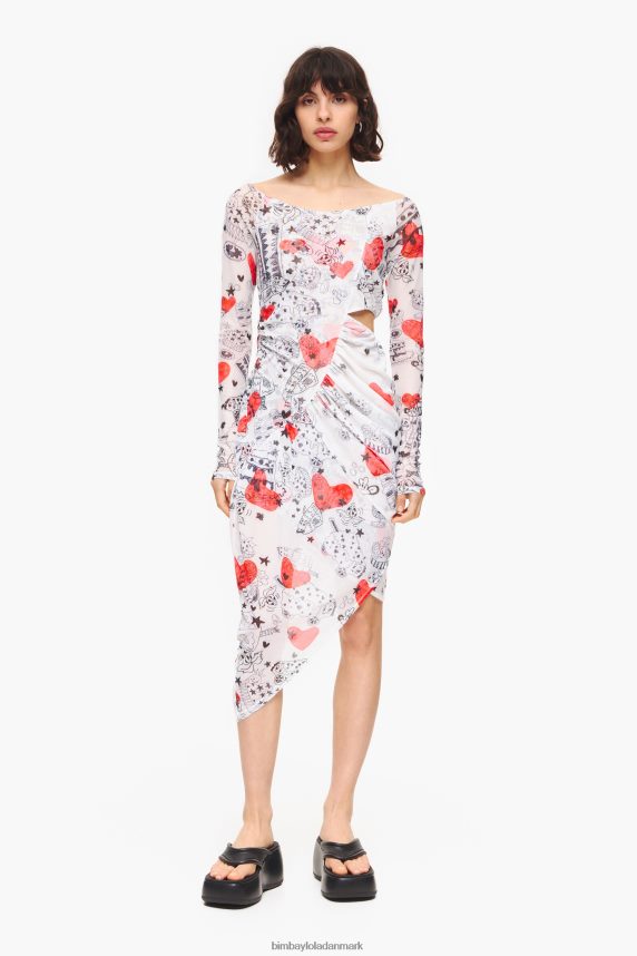 Bimba Y Lola midtikjole med hjerteprint 46TD4J224kaldenavn