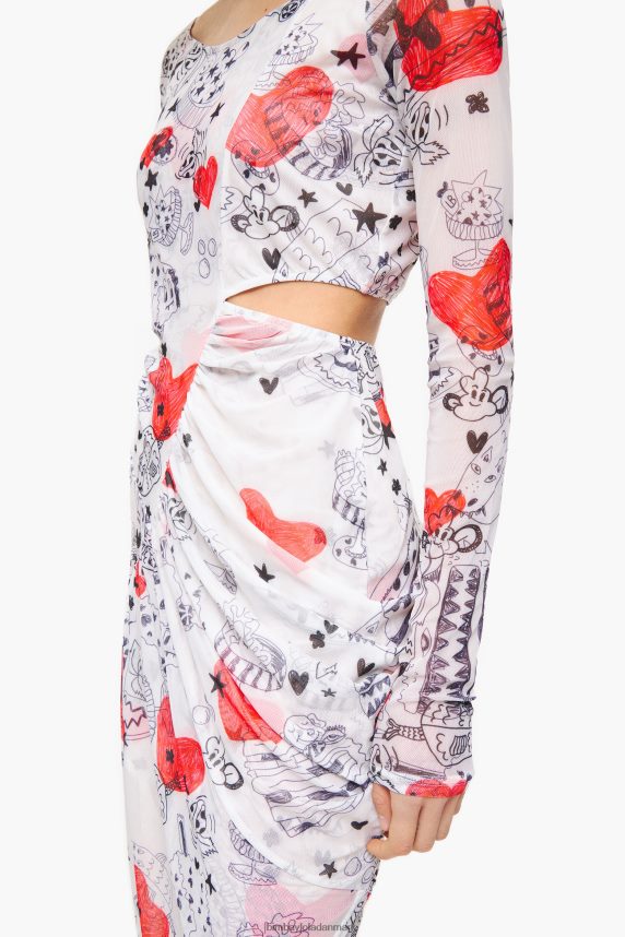 Bimba Y Lola midtikjole med hjerteprint 46TD4J224kaldenavn