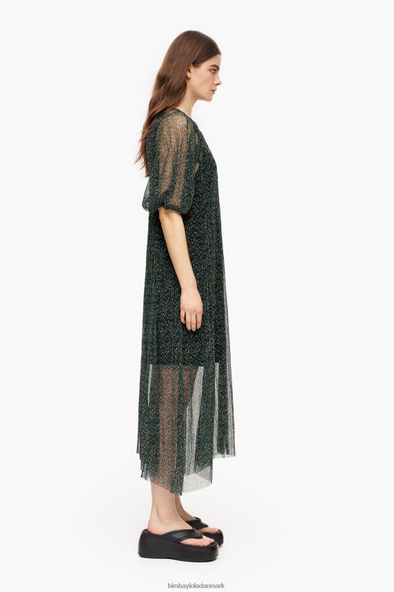 Bimba Y Lola romantisk midikjole med blomsterprint 46TD4J236grøn