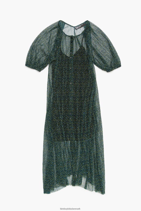 Bimba Y Lola romantisk midikjole med blomsterprint 46TD4J236grøn