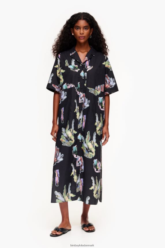 Bimba Y Lola skjortekjole med koraltryk 46TD4J182grå