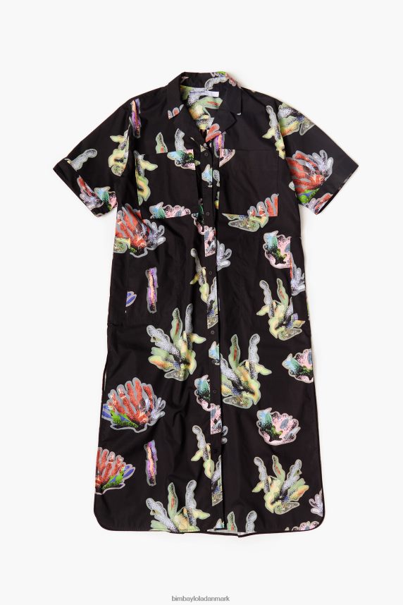 Bimba Y Lola skjortekjole med koraltryk 46TD4J182grå